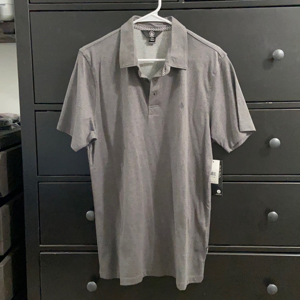 Volcom Wowzer Polo size Medium Stealth Grey